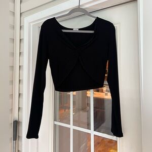 Garage Black Twist Front Crop Top